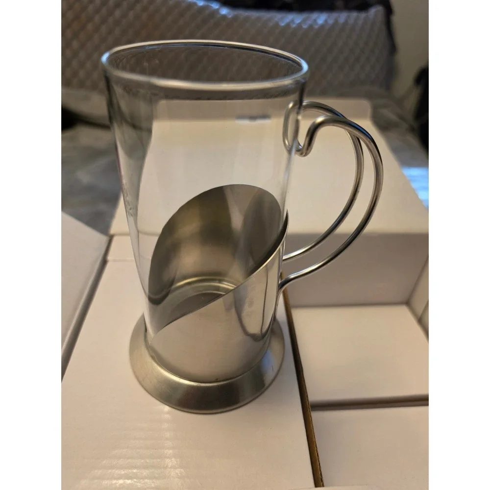 Pura Vida Deluxe French Press Coffee Set 32oz Carafe 2 Mugs Stainless‎ Steel NEW